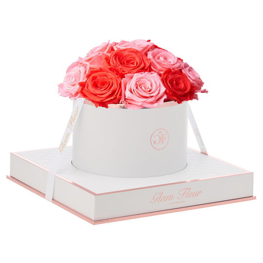 Blanche Round Light Pink and Light Red