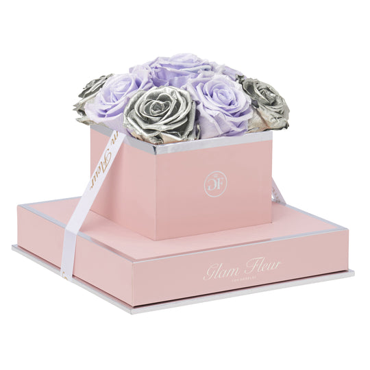 Rosé Chic Metallic Silver and Glow Lavender