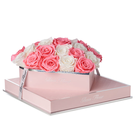 Rosé Heart White and Light Pink