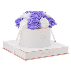 Blanche Round Violet and White