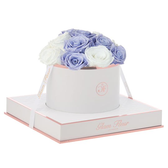 Blanche Round White and Lavender
