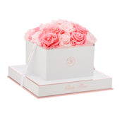 Blanche Square Baby Pink and Light Pink Preserved Roses