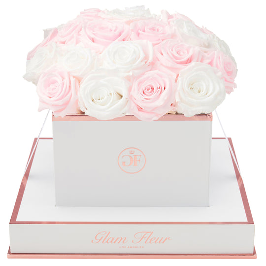 Blanche Square Baby Pink and White