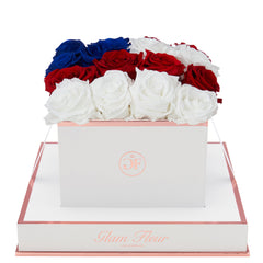 Blanche Square Flag Preserved Roses