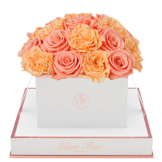 Blanche Square Van Gogh Peach and Coral Peach