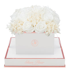 Blanche Square White Fusion Preserved Flowers
