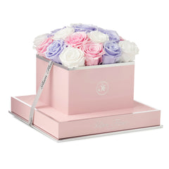 Rosé Square Glow Tricolor Preserved Roses