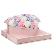 Glow Tricolor Heart Luxury Preserved Roses