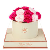 Montagé Round Baby Pink and Fuchsia Preserved Roses