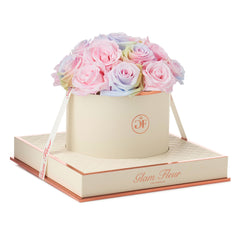 Montagé Round Candy Rainbow and Baby Pink Preserved Roses