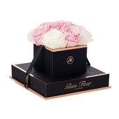 Noir Chic Glow Pink and Glow White Preserved Roses