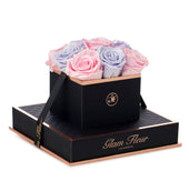 Noir Chic Glow Pink and Glow Lavender Preserved Roses