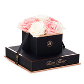 Noir Chic Ivory and Light Pink Preserved Roses