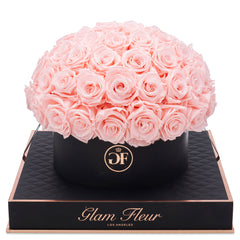Noir Grande Round Baby Pink Preserved Roses