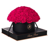 Noir Grande Round Fuchsia Preserved Roses