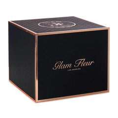 Noir Round Candy Rainbow and Baby Pink Preserved Roses