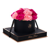 Noir Round Fuchsia and Light Pink Preserved Roses
