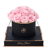 Noir Round Glow Pink Preserved Roses