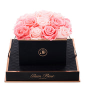Noir Square Baby Pink and Light Pink Preserved Roses