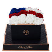 Noir Square Flag Preserved Roses