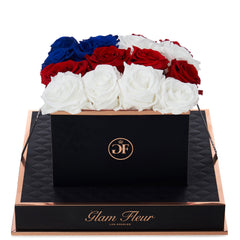 Noir Square Flag Preserved Roses