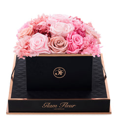 Noir Square Pink Fusion Preserved Flowers