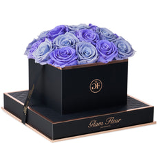 Noir Square Violet and Lavender Preserved Roses