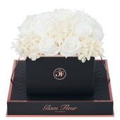 Noir Square White Fusion Preserved Flowers