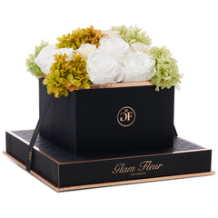 Noir Square White Oregano Fusion Preserved Flowers