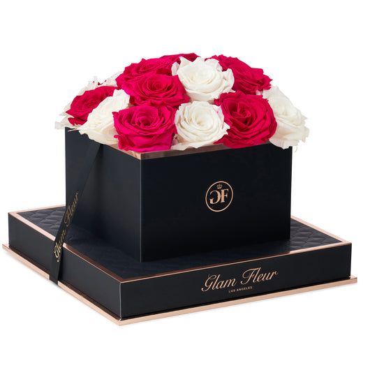 Noir Square White and Fuchsia