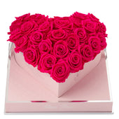 Rosé Heart Fuchsia Preserved Roses