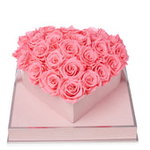 Rosé Heart Light Pink Preserved Roses