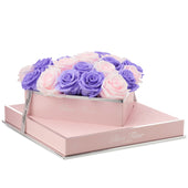 Rosé Heart Violet and Baby Pink Preserved Roses