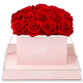 Rosé Square Red Preserved Roses