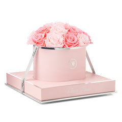 Rosé Round Baby Pink and Light Pink Preserved Roses