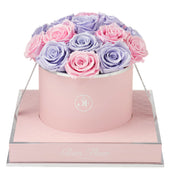 Rosé Round Glow Lavender and Glow Pink Preserved Roses
