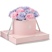 Rosé Round Glow Lavender and Glow Pink Preserved Roses