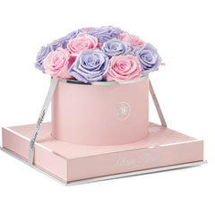 Rosé Round Glow Lavender and Glow Pink Preserved Roses
