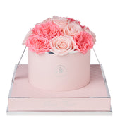 Rosé Round Van Gogh Pink and Baby Pink Preserved Roses