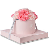 Rosé Round Van Gogh Pink and Baby Pink Preserved Roses