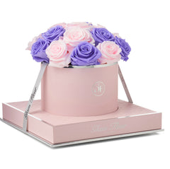 Rosé Round Violet and Baby Pink Preserved Roses