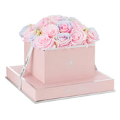 Rosé Square Candy Rainbow and Baby Pink Preserved Roses