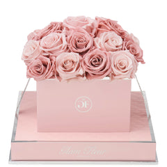 Rosé Square Classic Pink and Blush Preserved Roses
