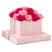 Rosé Square Fuchsia and Light Pink Preserved Roses