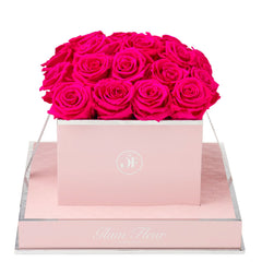 Rosé Square Fuchsia Preserved Roses