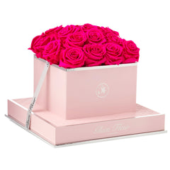 Rosé Square Fuchsia Preserved Roses