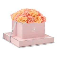 Rosé Square Van Gogh Peach and Coral Preserved Roses